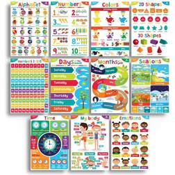 Sproutbrite Early Learning Educational Preschool Kindergarten & Homeschool Charts for Toddlers