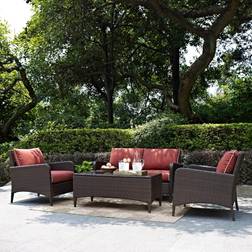 Crosley Furniture Kiawah Collection KO70028BR-SG Outdoor Lounge Set