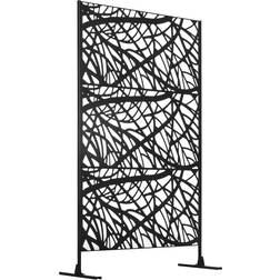 OutSunny 6.5FT Metal Privacy Screen with Stand