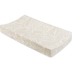 Babyletto Oat Stripe Quilted Muslin Changing Pad Cover In Beige Oat Stripe Changing Pad Cover