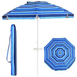 Costway 7.2 FT Portable Beach Umbrella Tilt Sand Anchor Cup