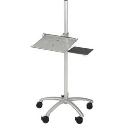 Height Adjustable Anti-Theft Mobile Laptop Computer Workstation Security Cart, Silver