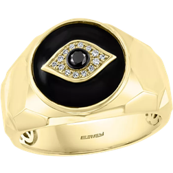 Evil Eye Ring - Gold/Black/Diamonds