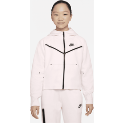 Nike Girls' Sportswear Tech Fleece Full-Zip Hoodie Pearl Pink/Black