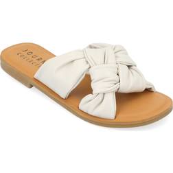 Journee Collection Womens Kianna Flat Sandals, Medium, White White