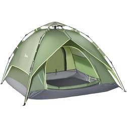 OutSunny Quick-Up-Zelt für 2 Personen 1 Kind dunkelgrün