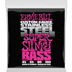 Ernie Ball Super Slinky Stainless Steel Bass Guitar Strings, 45-100 Gauge (P02844)