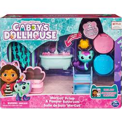 Spin Master Gabby’s Dollhouse Primp & Pamper Bathroom with MerCat