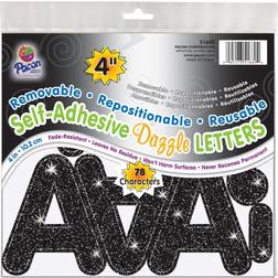 Pacon 4 Self-Adhesive Puffy Font Letters, Black Dazzle, 78 Characters PAC51680