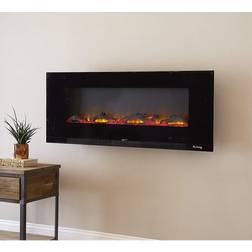 Strick & Bolton Kishi Black Wall-mounted Electric LED Fireplace Black 50-Inch