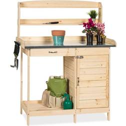 Best Choice Products Garden Wooden Potting Bench Work Station
