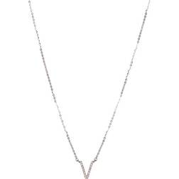 Suzy Levian Initial Pendant Necklace - White Gold/Diamonds
