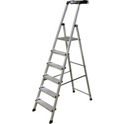 Krause Aluminium step ladder, with a MultiGrip system, 6 steps