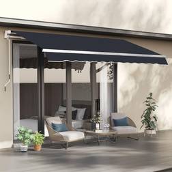 OutSunny 8 7 Retractable Awning Manual Deck