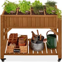 Best Choice Products Elevated Mobile Pocket Herb Garden Planter