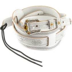 Gretsch Tooled Leather Vintage Style Guitar Strap, White