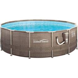 Summer Waves 14' x 48" Round Frame Above Ground Swimming Pool with Ladder & Pump 145.92 Brown 145.92