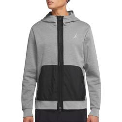 Nike Jordan Air Dri-Fit Fleece Full-Zip Hoodie - Carbon Heather/Black/Reflective Silver