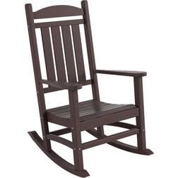 Laguna Traditional Poly Eco-Friendly Weather-Resistant Rocking Chair Dark Brown 1