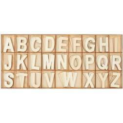 Juvale 104 Pieces 2-Inch Wooden Alphabet Letters 4 Sets ABCs with Sorting Tray for Arts and Crafts