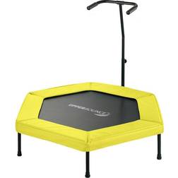 Upper Bounce Yellow 50" 127cm Hexagonal Mini Fitness Exercise Trampoline Trampette for Gym, Indoor Workout, Cardio, Weight Loss