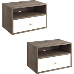 Prepac Floating Nightstand with Shelf Bedside Table