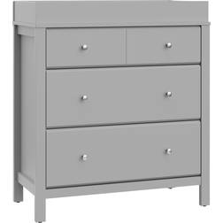 Storkcraft Carmel 3-Drawer Chest with Changing Topper Pebble Gray 3-drawer