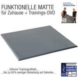 Flexi-Sports Functional Training Bodenmatte Grau 91,5cm x 91,5cm Übungs-DVD "Training mit dem Funktionalem Boden"