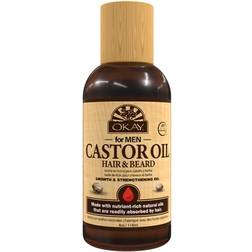 OKAY Mens Castor Oil Beard and Hair Growth Oil For All Hair Types & Textures Stimulates Hair Growth Readily Absorbed Free of Silicone &