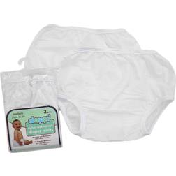 TL Care Dappi Waterproof 100% Nylon Diaper Pants, White, Medium 2 Count