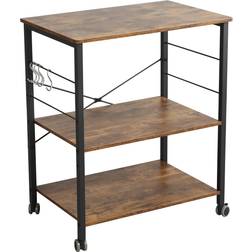 SOMDOT Baker's Rack 23.6 in. Kitchen Utility 3 Tier Microwave Stand, Rustic Brown