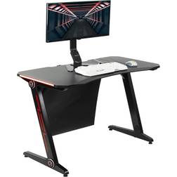 Vivo 47' Gaming Desk Workstation with Z-Shaped Frame and Red Lights