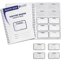 C-Line Visitor Badges with Registry Log 150pcs