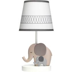 Bedtime Originals Elephant Love Gray/White Nursery Lamp with Shade Bulb Night Light