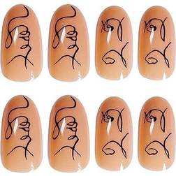 Kxamelie Nude Graffiti Press on Nails with Designs 24-pack