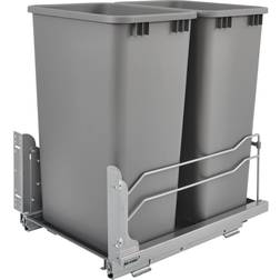 Rev-A-Shelf Double 50 Qt Pull Out Soft Close Steel Kitchen Garbage Can
