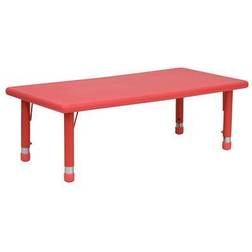 Flash Furniture YU-YCX-001-2-RECT-TBL-RED-GG Rectangular Preschool Activity Table