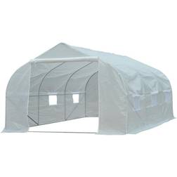 OutSunny Walk-In Tunnel Greenhouse 11.4x10ft Stainless Steel Plastic