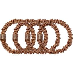 Slip Silk Skinny Scrunchies Copper 100% Pure 22 Momme Mulberry Silk Scrunchies Hair-Friendly + Luxurious