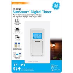 GE 7-Day Programmable Indoor/Outdoor In-Wall Digital Timer, White
