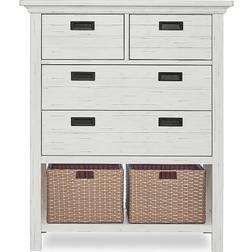 Evolur Waverly 4-Drawer Weathered White Chest with Baskets