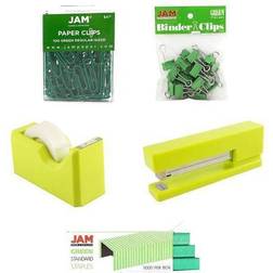 Jam Paper Office Starter Kit Green 5/Pack Dispenser