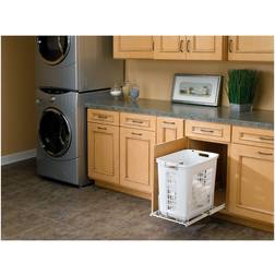 Rev-A-Shelf HPRV-15020 S Large 20 In Pullout Polymer Clothes Hamper White