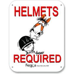 Fergus Barn Sign "Helmet Required"