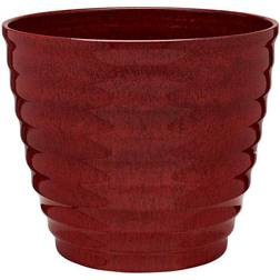 Southern Patio Beehive Medium 14 20 Red Resin Planter with