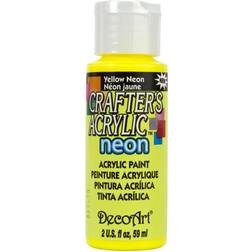 Deco Art Crafter's Acrylic All Purpose Paint 2 Ounces-Yellow Neon