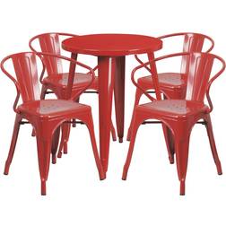 Flash Furniture Chauncey Commercial Grade Round Red Indoor-Outdoor