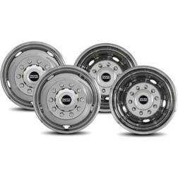 Pacific Dualies 43-1950 Polished 19.5 Inch 10 Lug Stainless Steel Wheel Simulator Kit for 2005-2021 Ford F450/F550 Truck Does not