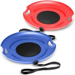 GoSports Heavy-Duty Winter Snow Saucer Red/Blue 2-Pack