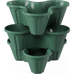 Pure Garden Set of 3 Stacking Planter Tower 3-Tier Space Flower